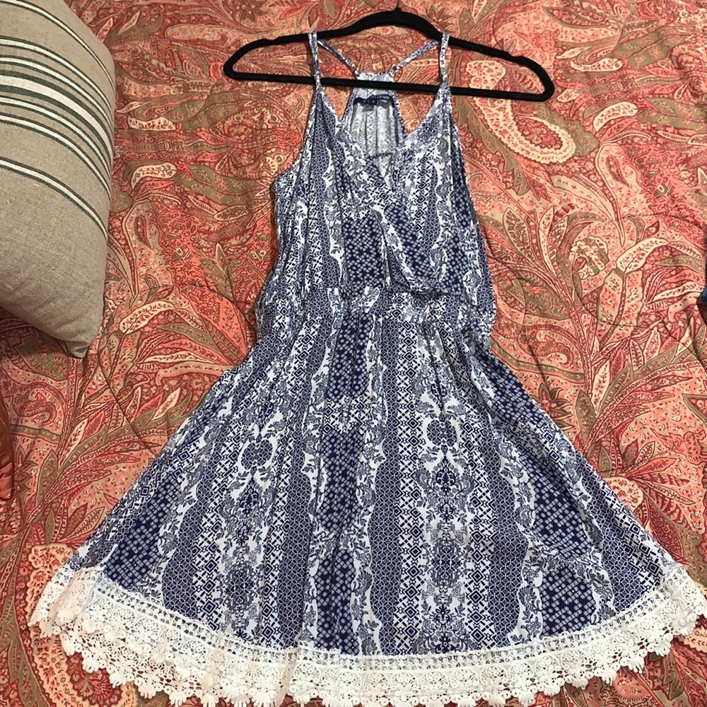 Blue and white printed Ocean Drive dress